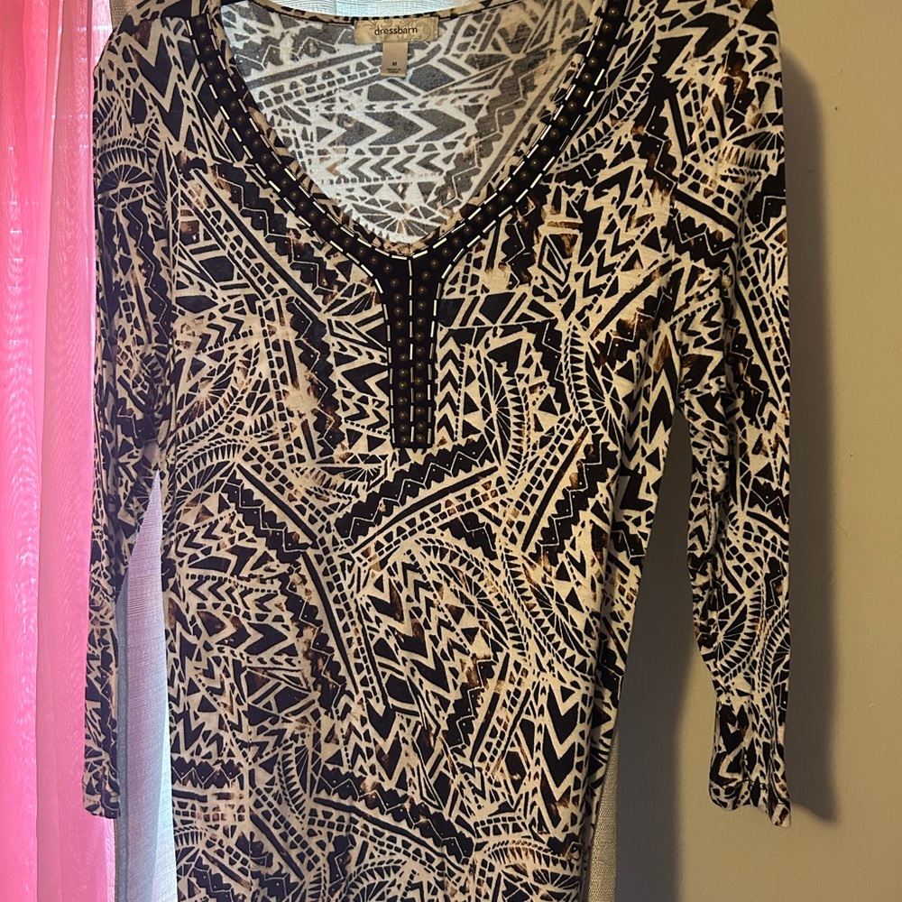 Black and White Tribal Print Top